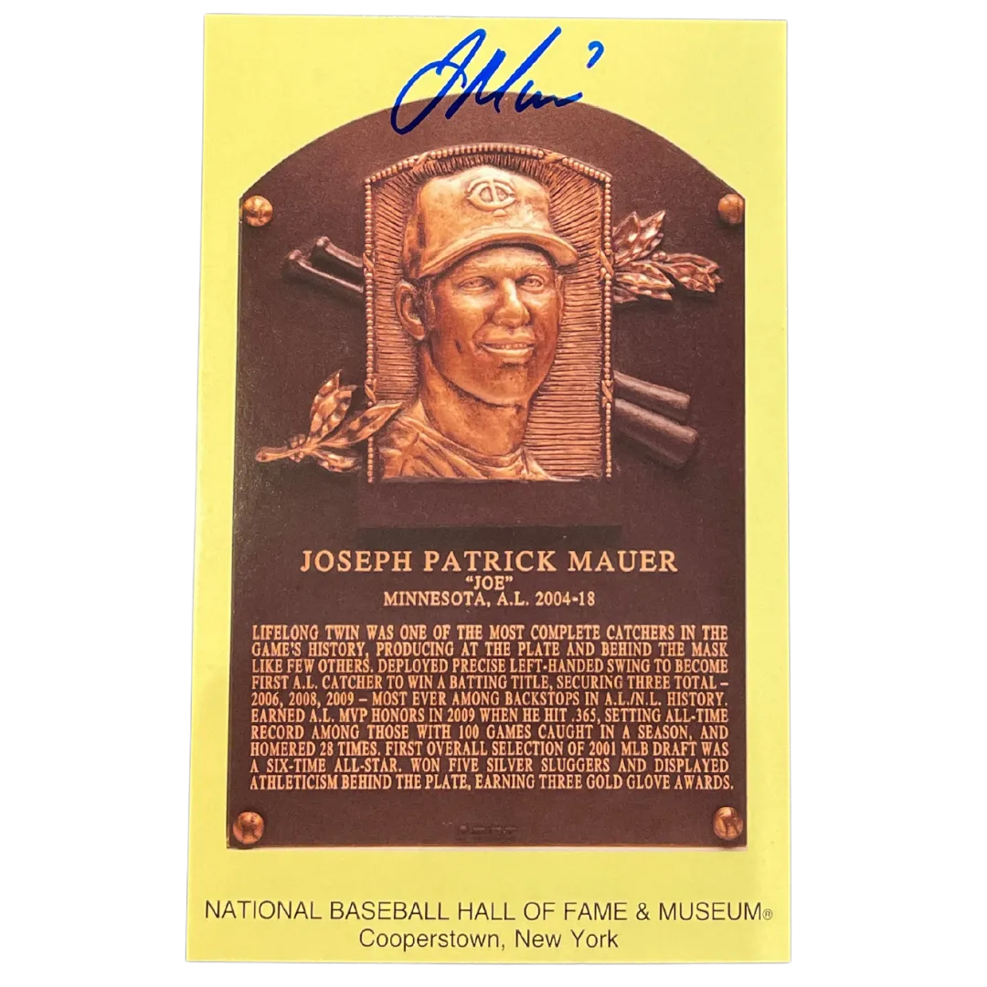 Joe Mauer Autographed Hall of Fame Postcard