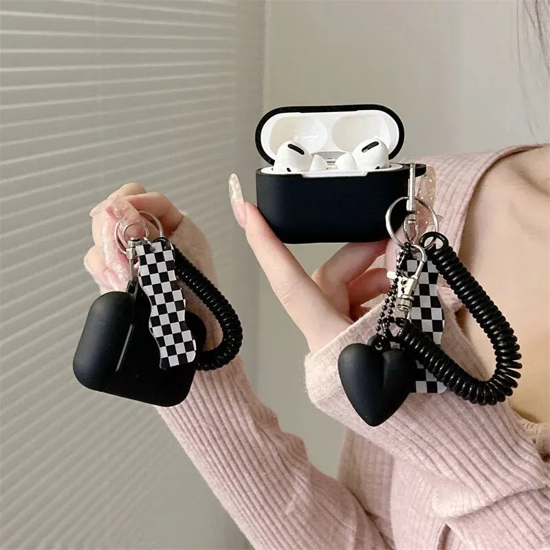 Kawaii AirPods Case with Love Heart Keychain