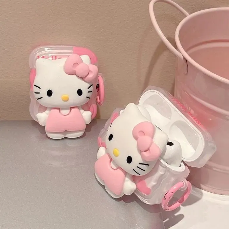 Kawaii Hello Kitty AirPods Case with 3D Doll