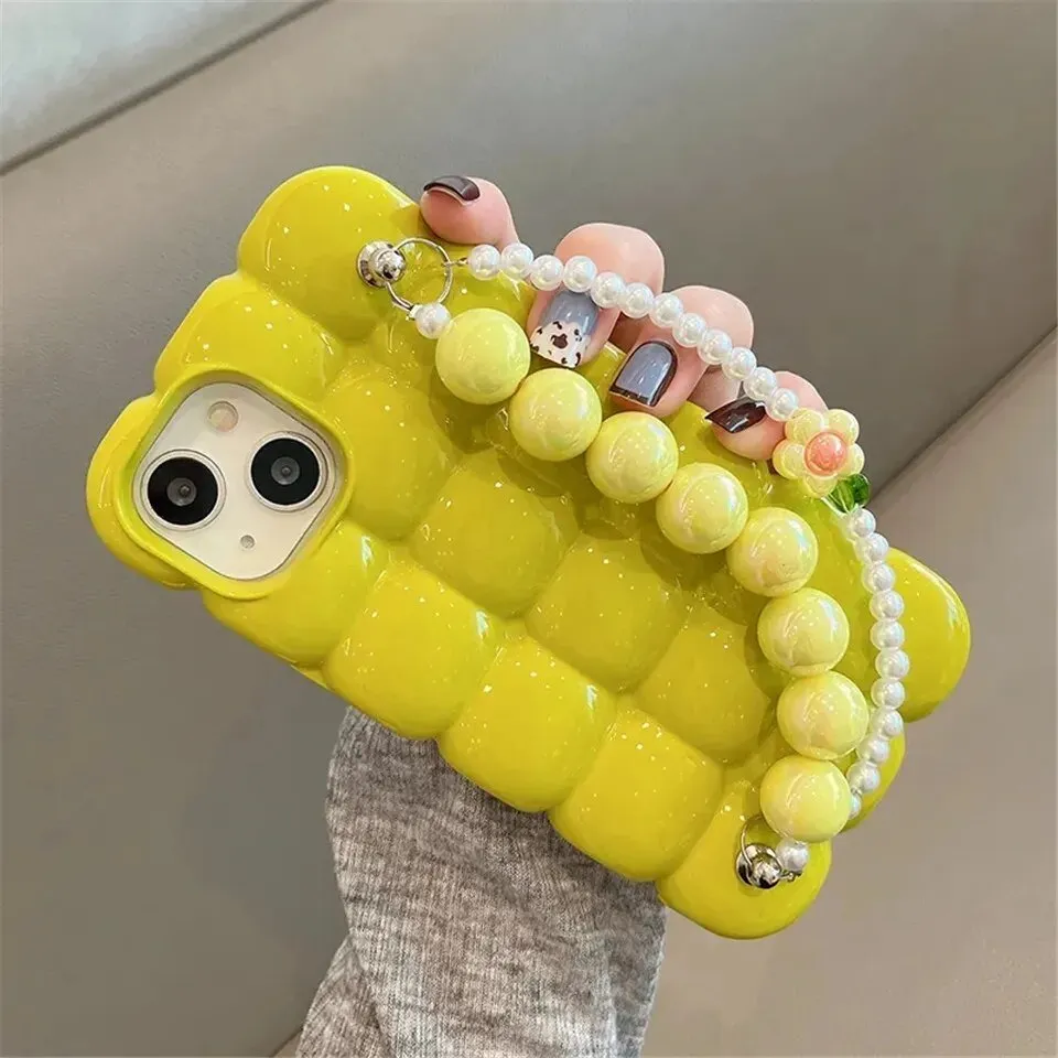 Kawaii iPhone Case with Pearl Bracelet