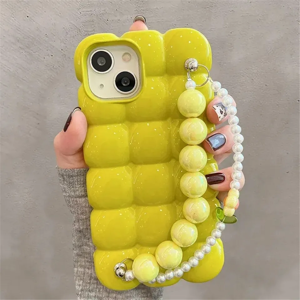 Kawaii iPhone Case with Pearl Bracelet