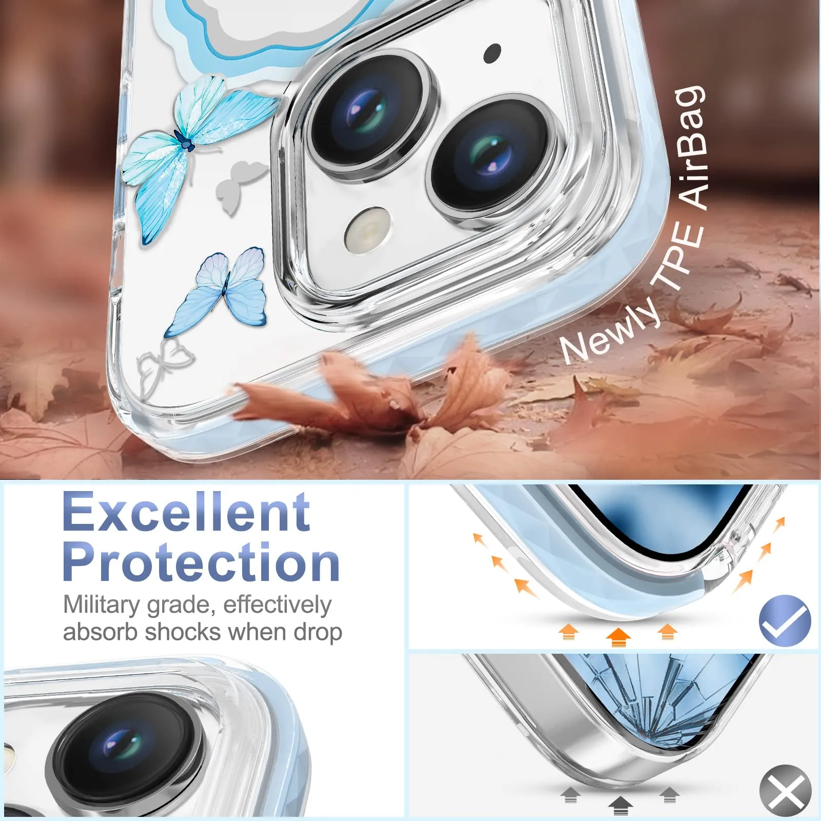 KINGXBAR Butterfly Magnetic MagSafe Shockproof Case Cover