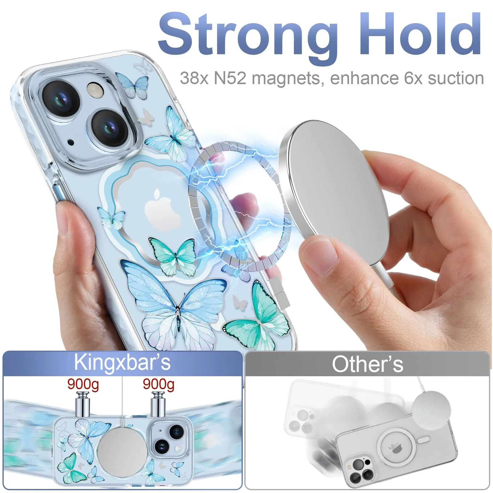 KINGXBAR Butterfly Magnetic MagSafe Shockproof Case Cover