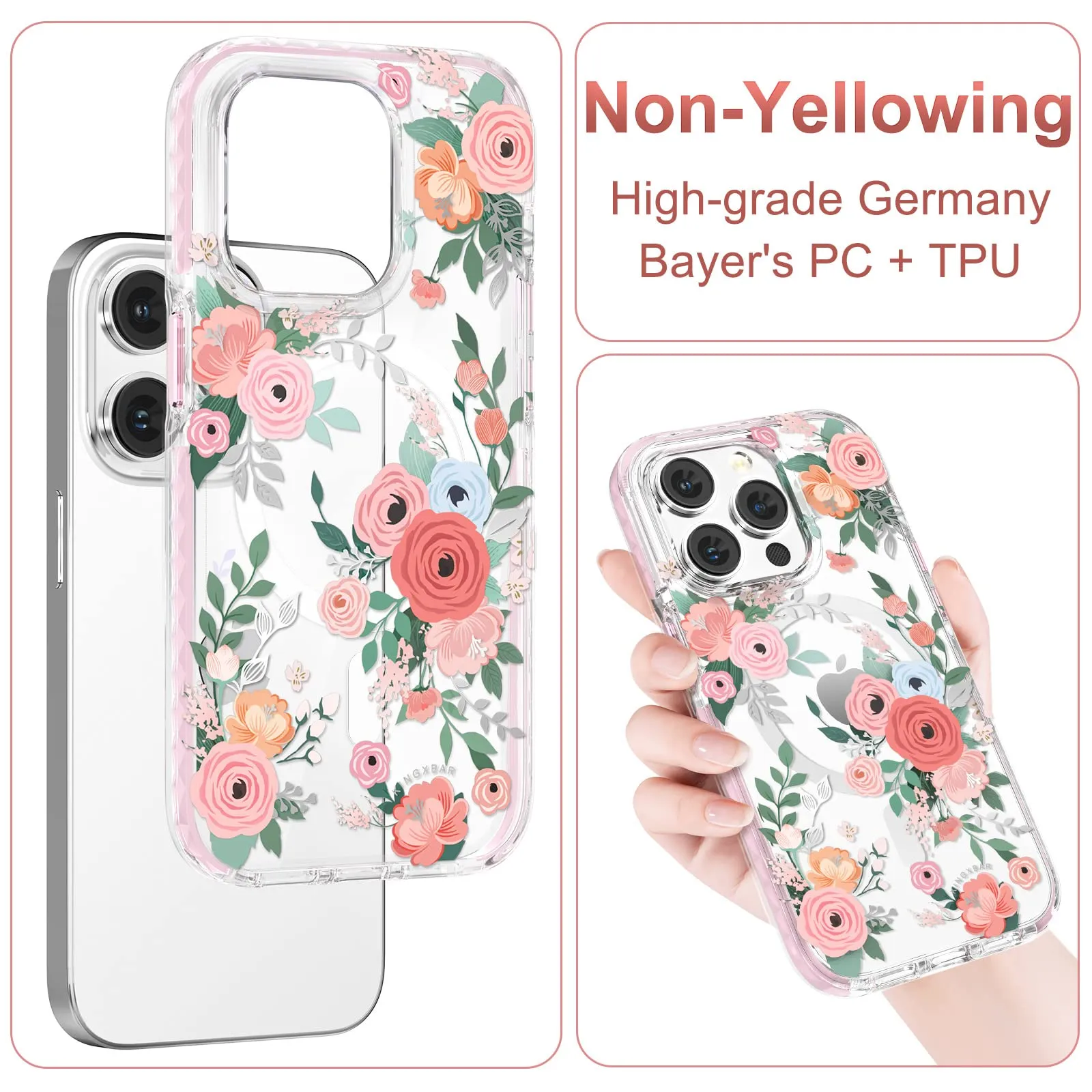 KINGXBAR Flora Magnetic MagSafe Shockproof Case Cover