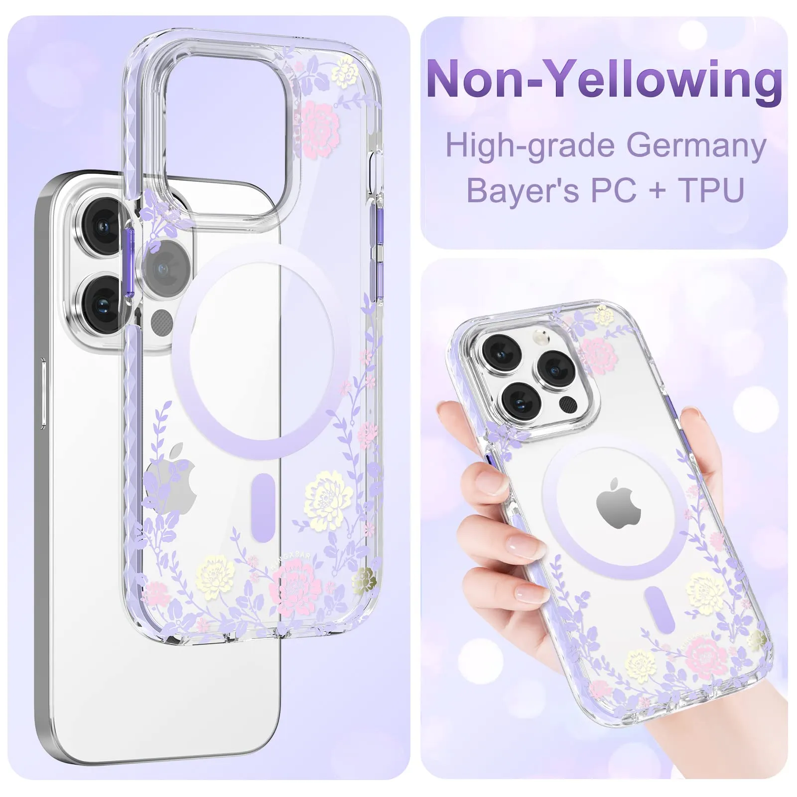 KINGXBAR Flora Magnetic MagSafe Shockproof Case Cover