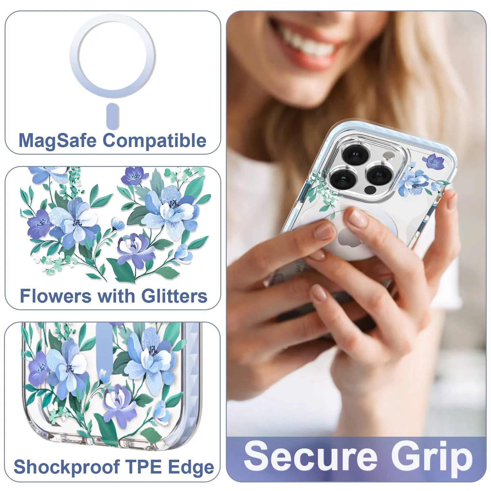 KINGXBAR Flora Magnetic MagSafe Shockproof Case Cover