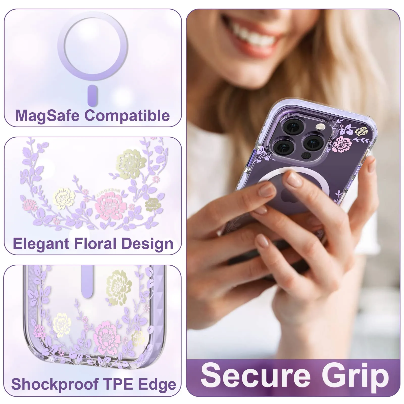 KINGXBAR Flora Magnetic MagSafe Shockproof Case Cover