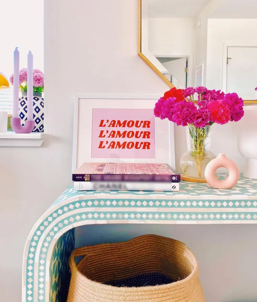 Lamour Print - Pink, Peach & Purple