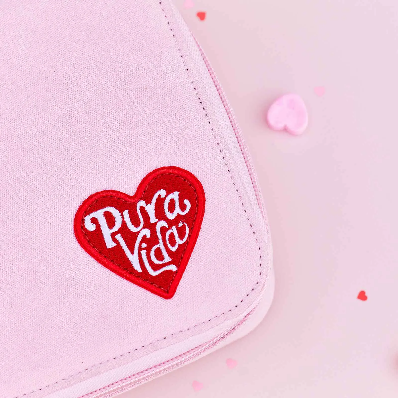 Large Pink Velvet Jewelry Case