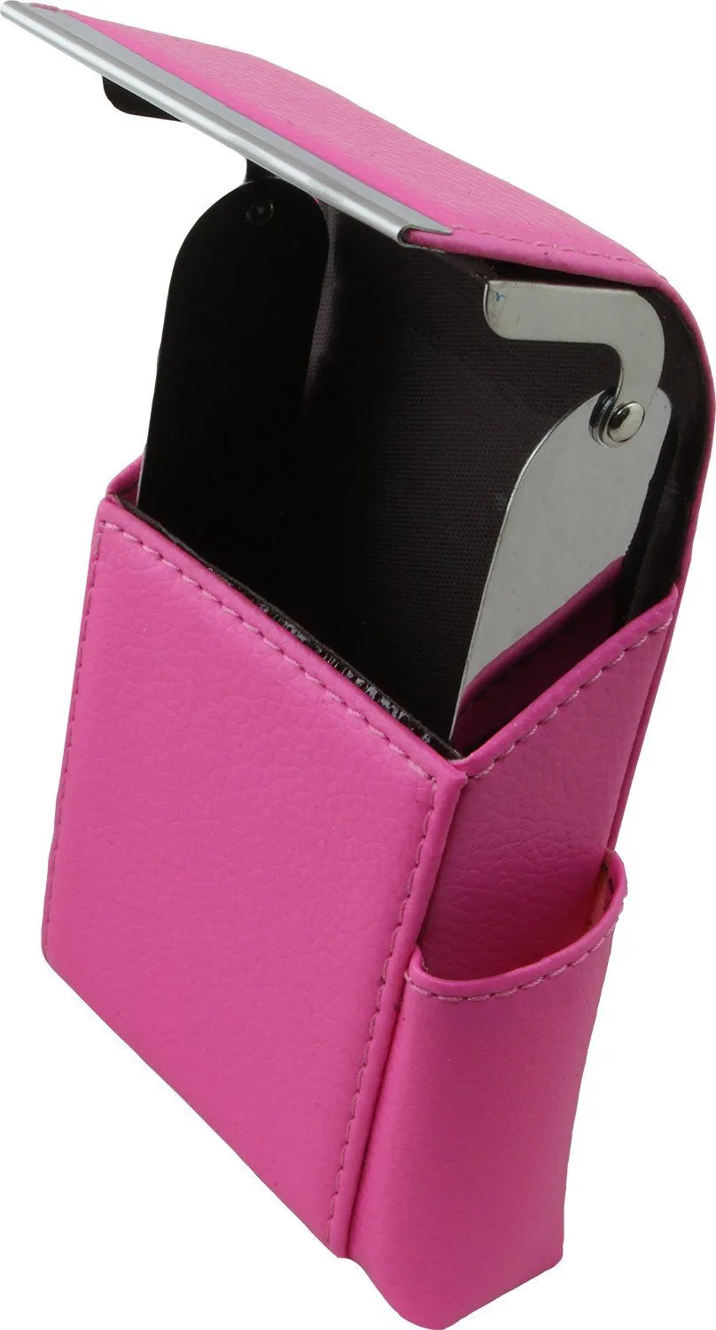 Luxury Genuine Leather Black Flip Top Cigarette Case - Assorted Color Available