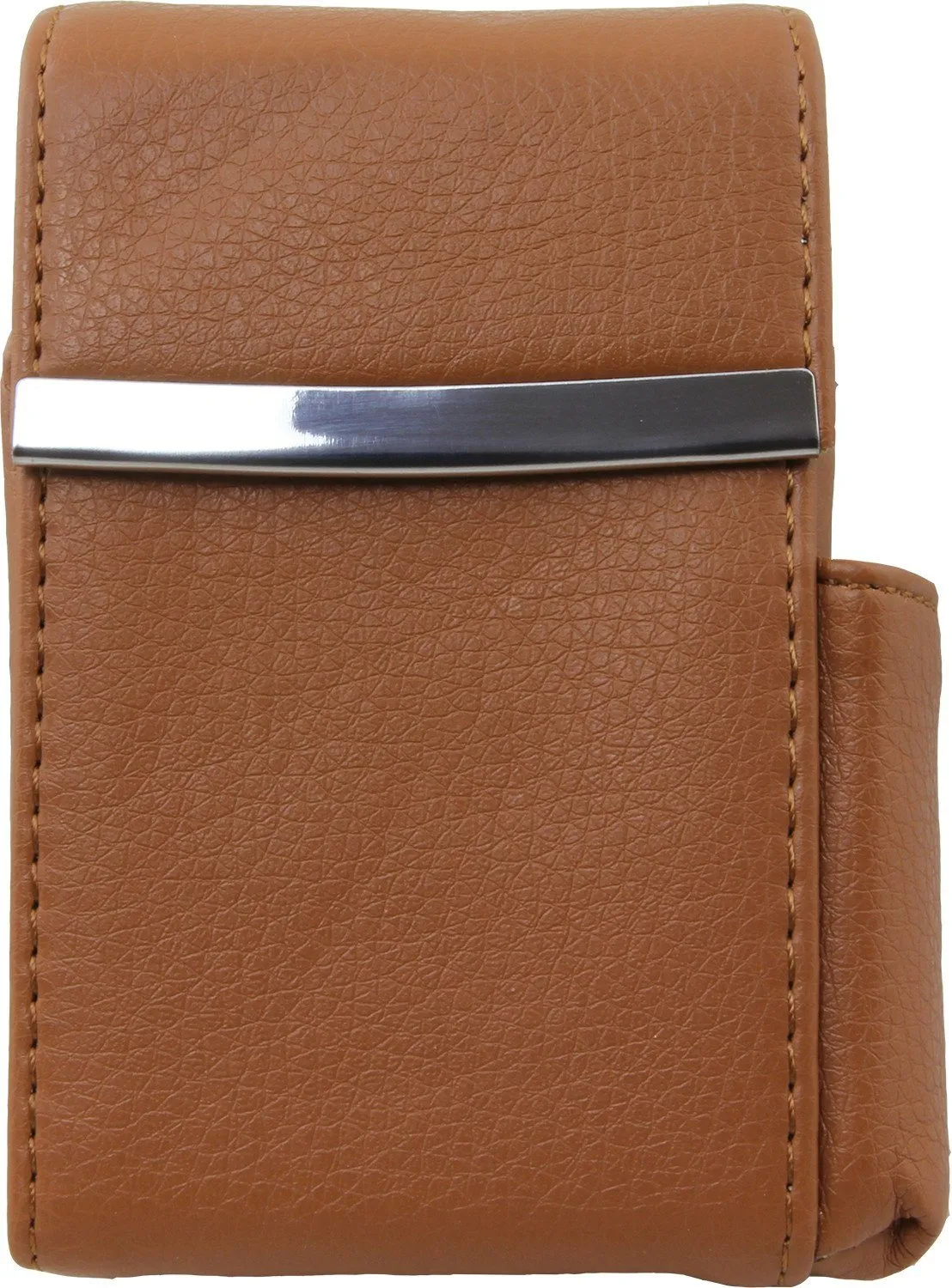 Luxury Genuine Leather Black Flip Top Cigarette Case - Assorted Color Available