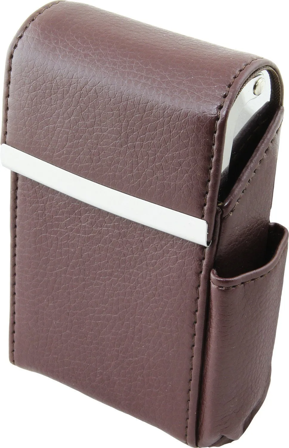 Luxury Genuine Leather Black Flip Top Cigarette Case - Assorted Color Available