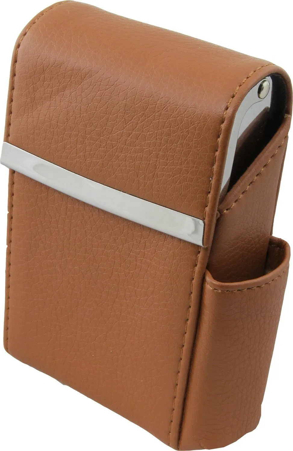 Luxury Genuine Leather Black Flip Top Cigarette Case - Assorted Color Available