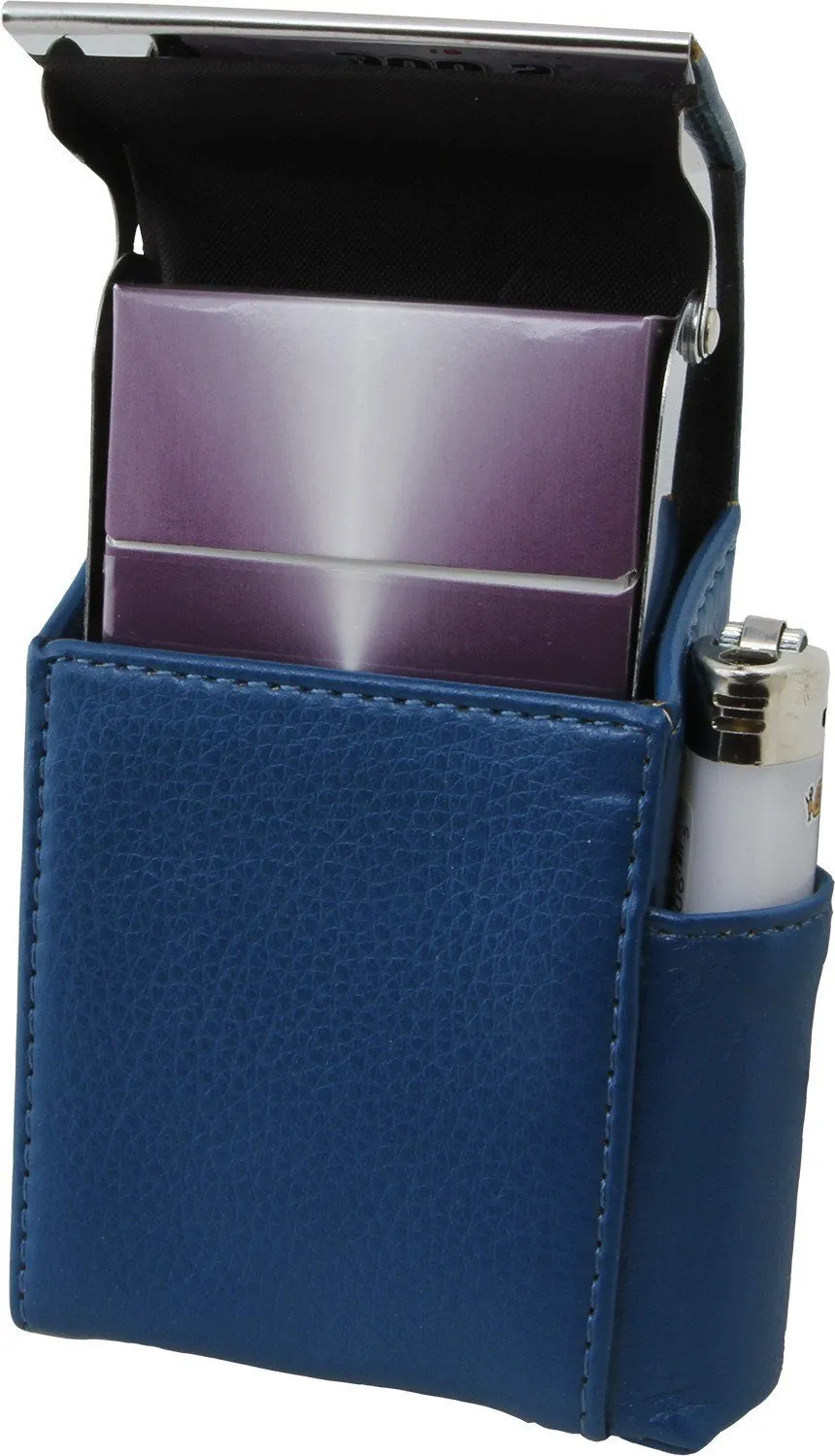 Luxury Genuine Leather Black Flip Top Cigarette Case - Assorted Color Available
