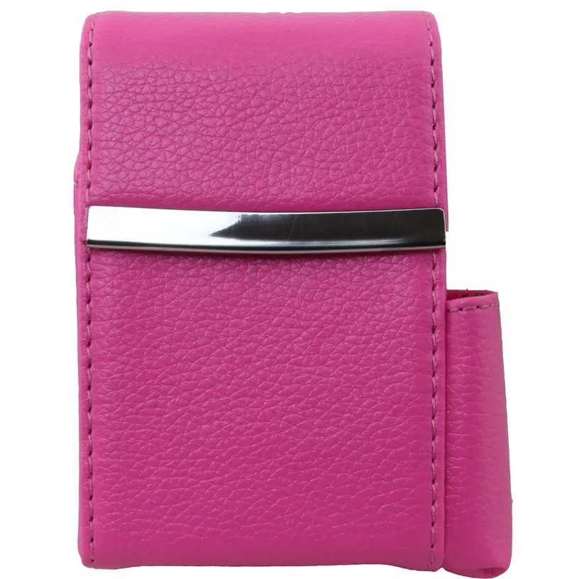 Luxury Genuine Leather Black Flip Top Cigarette Case - Assorted Color Available