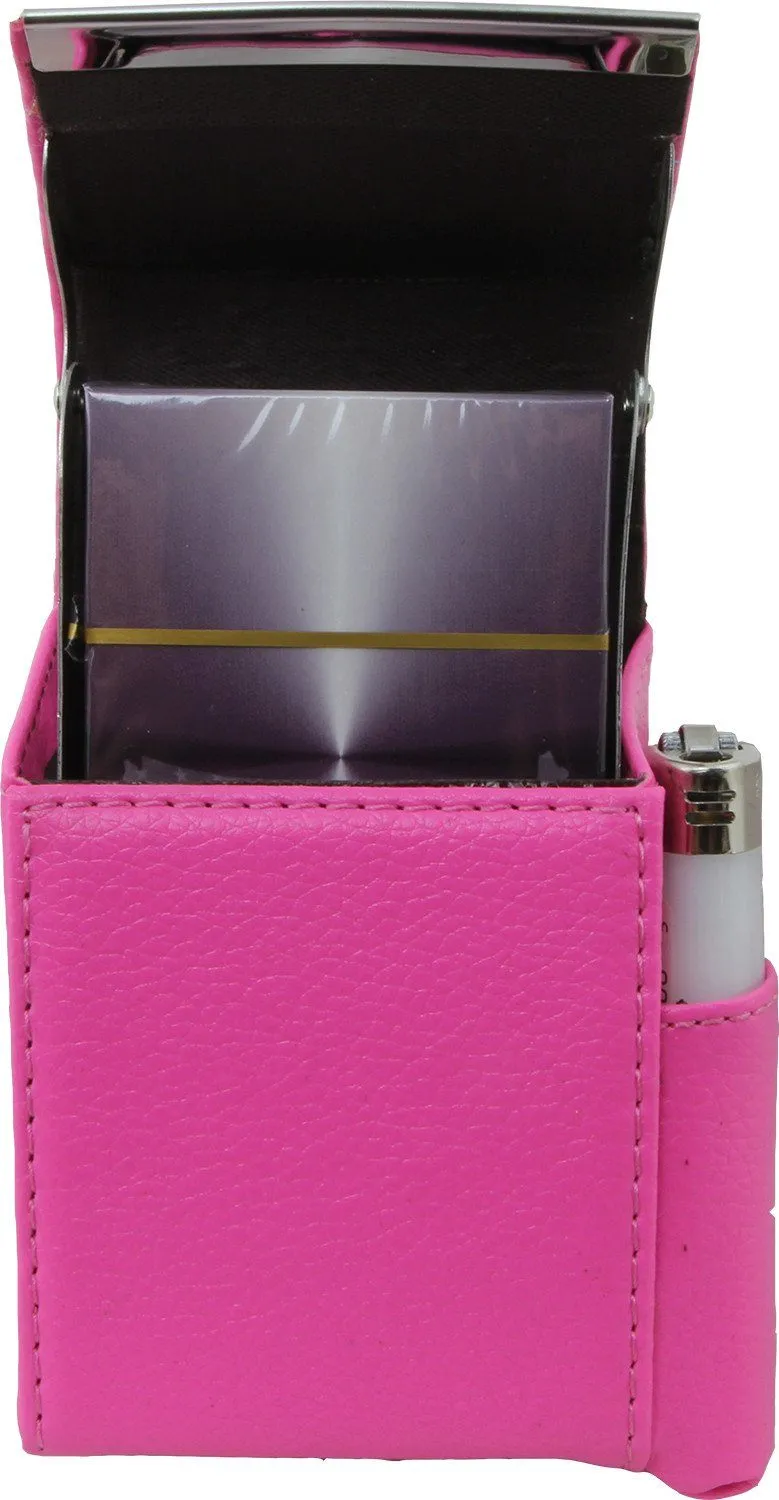 Luxury Genuine Leather Black Flip Top Cigarette Case - Assorted Color Available