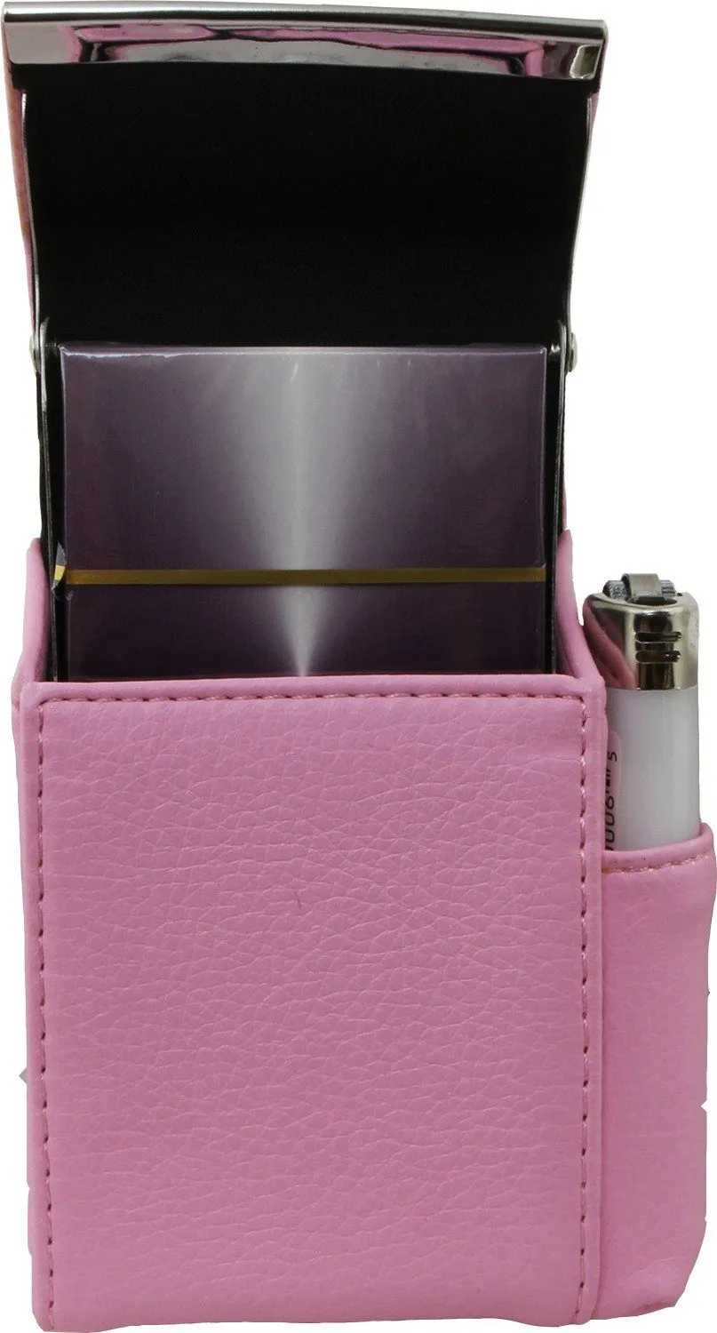 Luxury Genuine Leather Black Flip Top Cigarette Case - Assorted Color Available