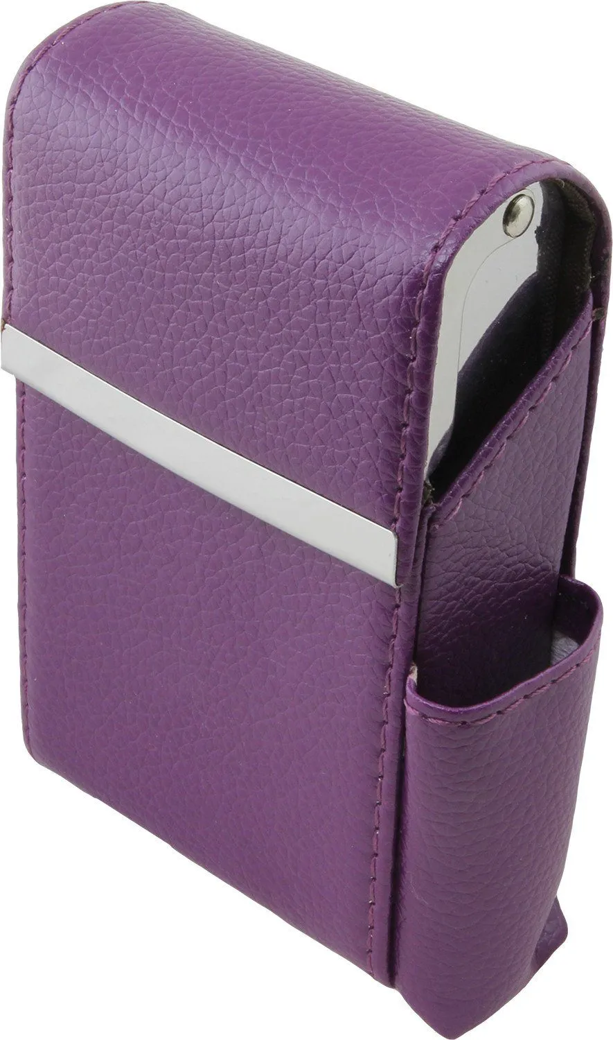 Luxury Genuine Leather Black Flip Top Cigarette Case - Assorted Color Available