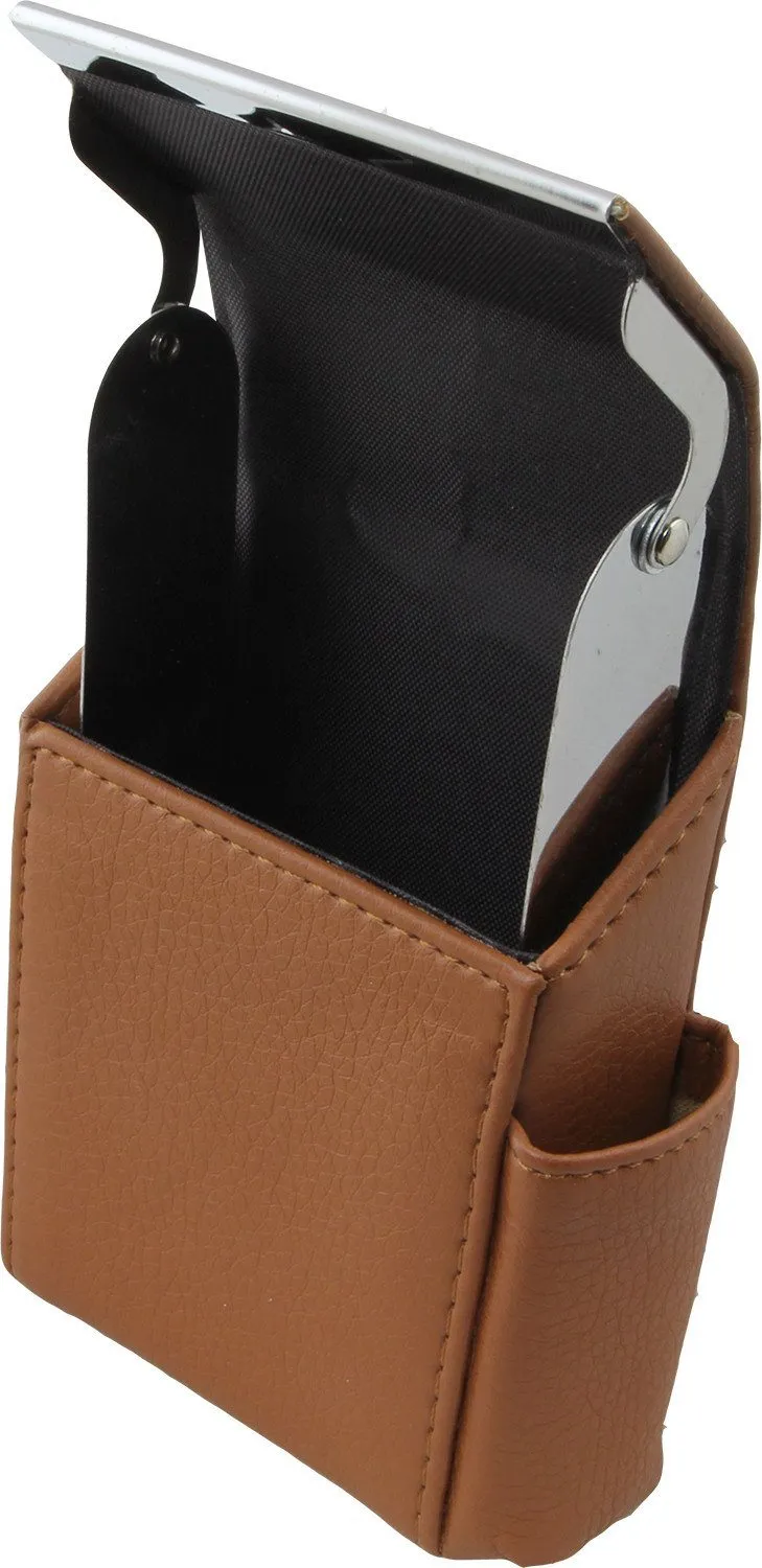 Luxury Genuine Leather Black Flip Top Cigarette Case - Assorted Color Available