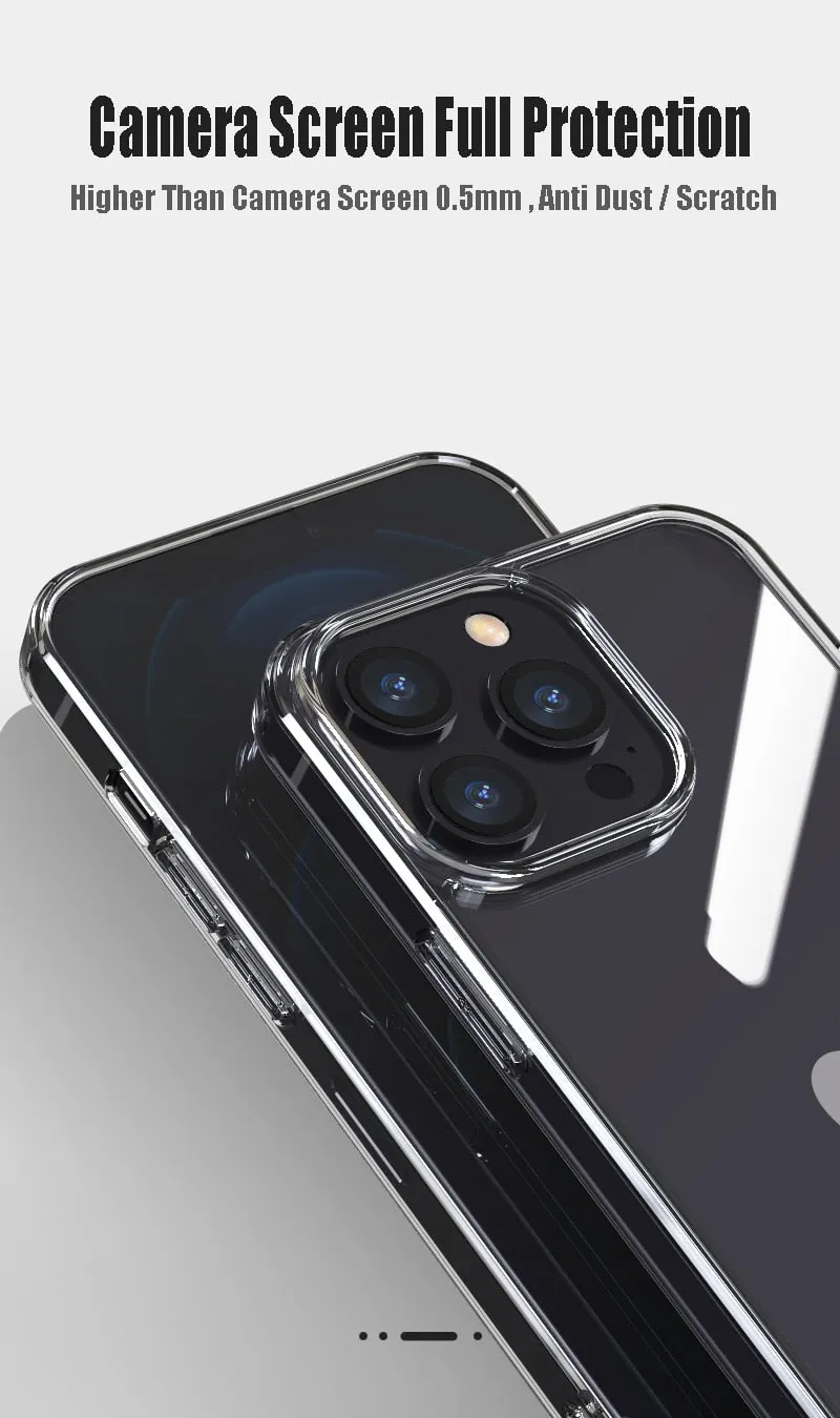 Luxury Tempered Glass Clear Case For iPhone 11 12 13 14 Pro XS Max 13Mini X XR Transparent Hard Case For iPhone 7 8 Plus SE2