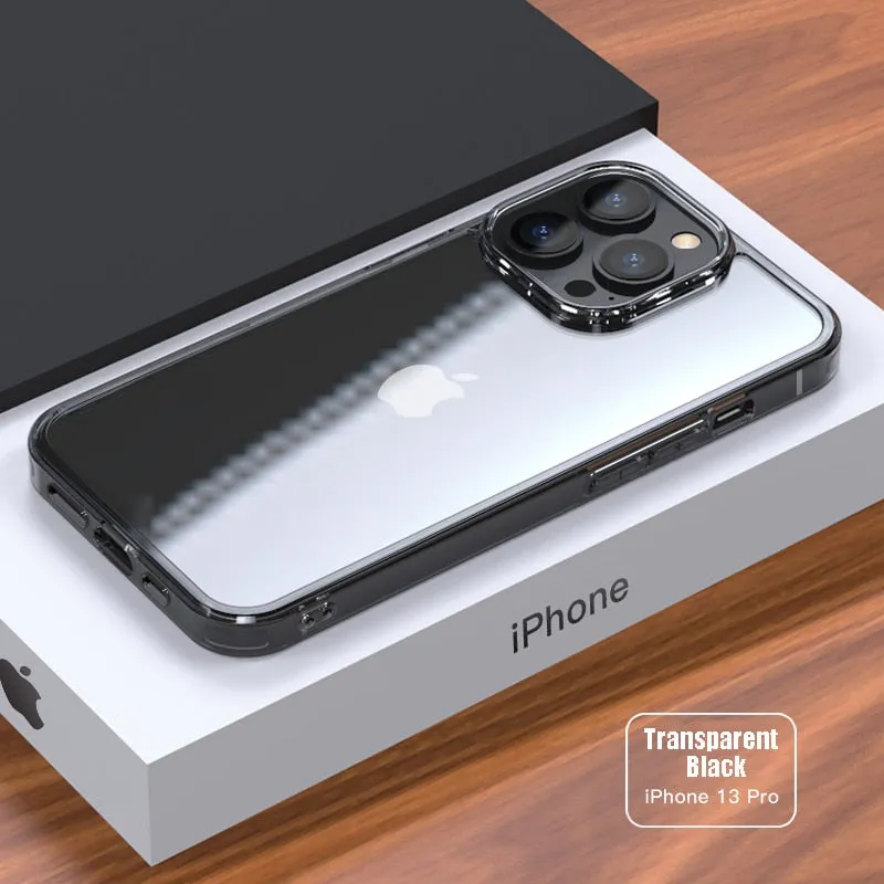 Luxury Tempered Glass Clear Case For iPhone 11 12 13 14 Pro XS Max 13Mini X XR Transparent Hard Case For iPhone 7 8 Plus SE2