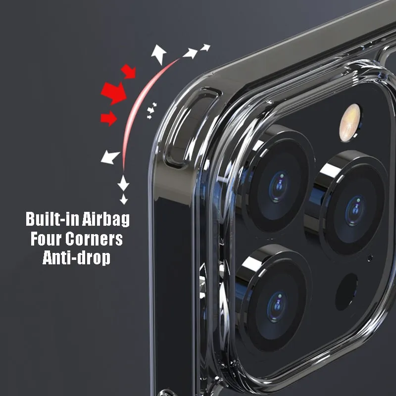 Luxury Tempered Glass Clear Case For iPhone 11 12 13 Pro XS Max 13Mini X XR Transparent Hard Case
