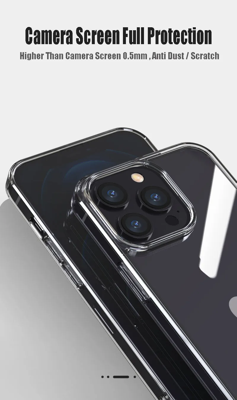 Luxury Tempered Glass Clear Case For iPhone 11 12 13 Pro XS Max 13Mini X XR Transparent Hard Case