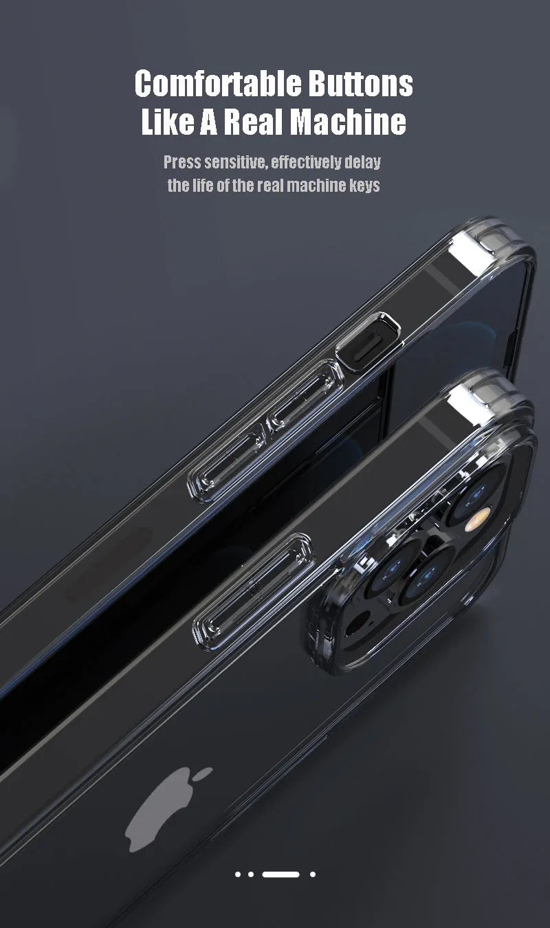 Luxury Tempered Glass Clear Case For iPhone 11 12 13 Pro XS Max 13Mini X XR Transparent Hard Case