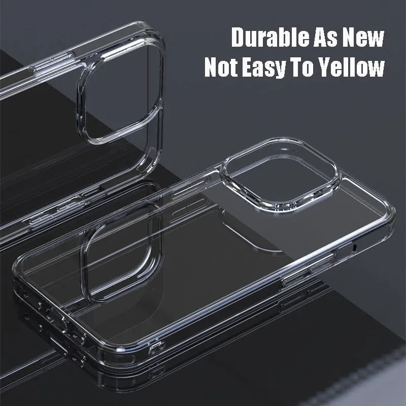 Luxury Tempered Glass Clear Case For iPhone 11 12 13 Pro XS Max 13Mini X XR Transparent Hard Case