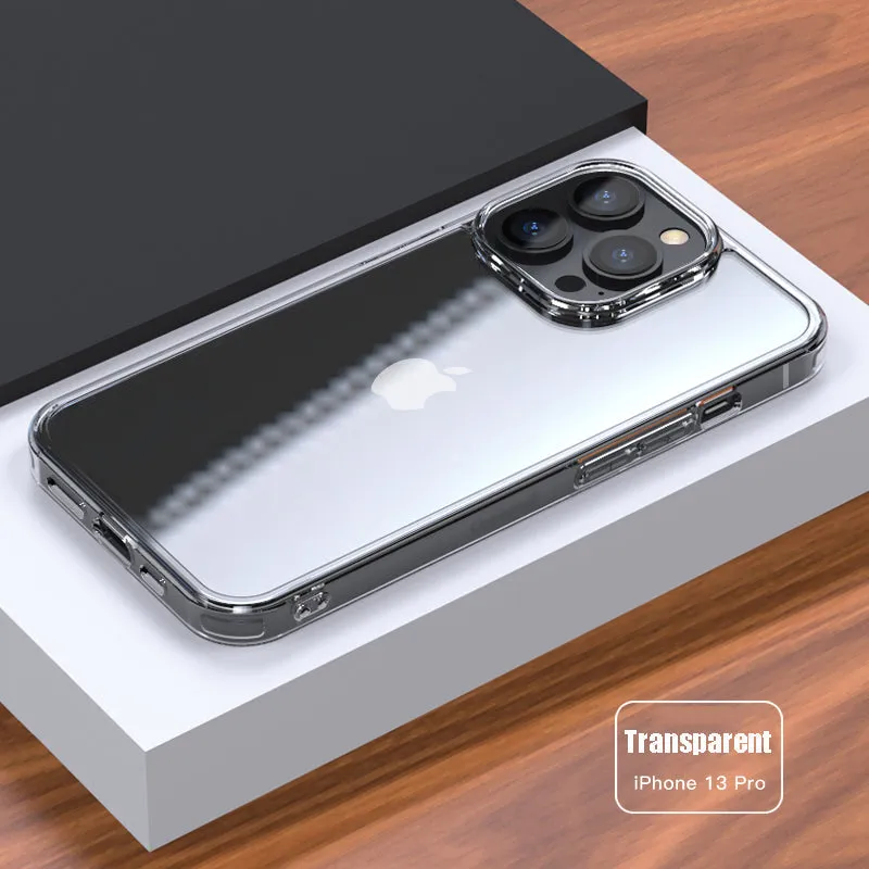 Luxury Tempered Glass Clear Case For iPhone 11 12 13 Pro XS Max 13Mini X XR Transparent Hard Case
