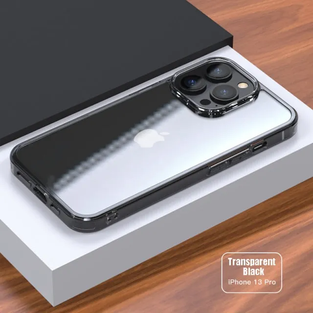 Luxury Tempered Glass Clear Case For iPhone 11 12 13 Pro XS Max 13Mini X XR Transparent Hard Case