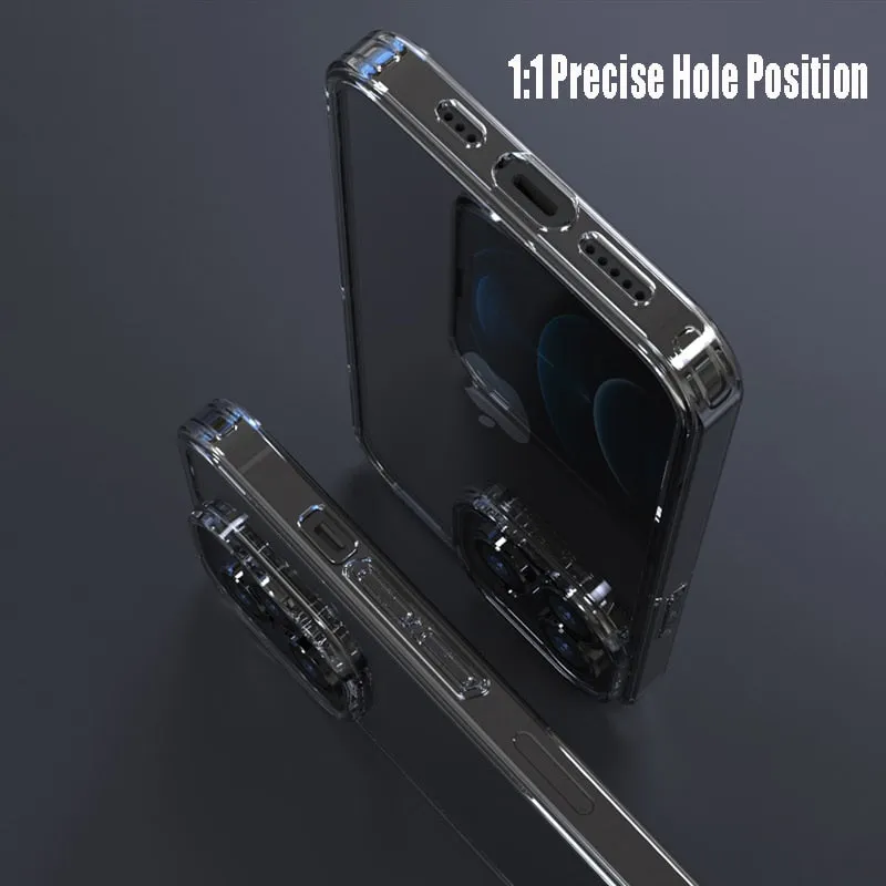 Luxury Tempered Glass Clear Case For iPhone 11 12 13 Pro XS Max 13Mini X XR Transparent Hard Case