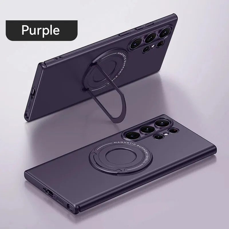 Magnetic Magsafe Phone Case Retractable Hidden Stand For Samsung Galaxy S24 S23