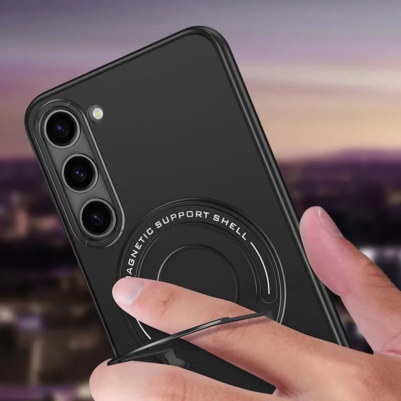 Magnetic Magsafe Phone Case Retractable Hidden Stand For Samsung Galaxy S24 S23