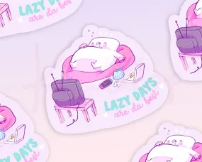 Marshie Lazy Days Vinyl Sticker | Cute Marshmallow Die-Cut Sticker | Cozy Kawaii Planner & Journal Decor