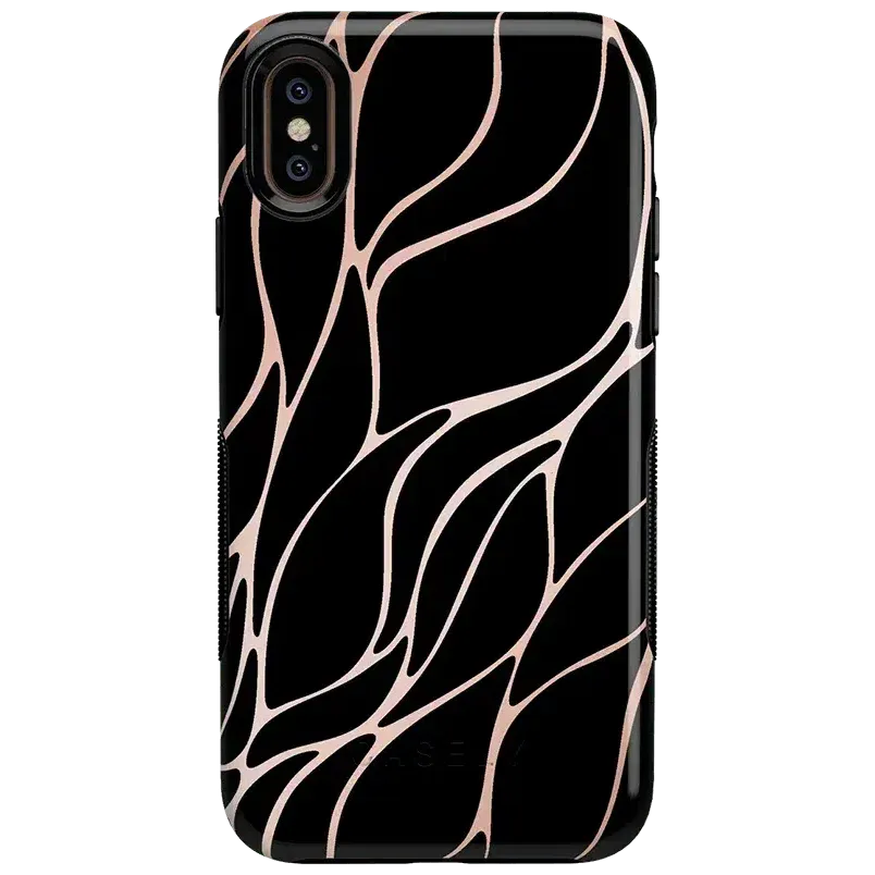Midnight Ride | Black and Gold Metallic Waves Case