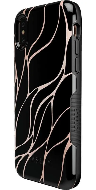 Midnight Ride | Black and Gold Metallic Waves Case