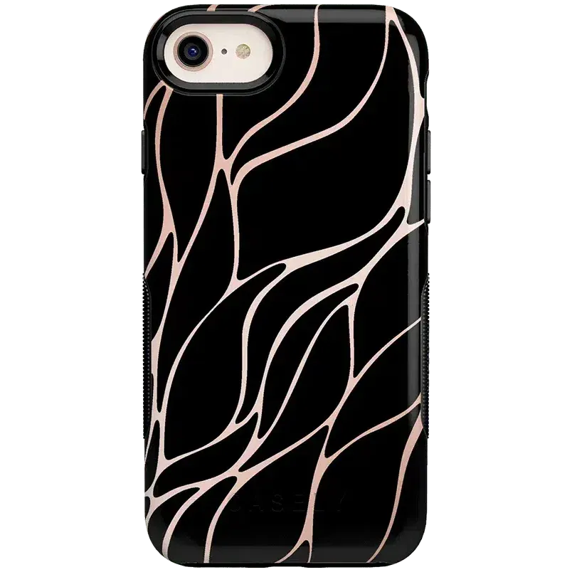 Midnight Ride | Black and Gold Metallic Waves Case