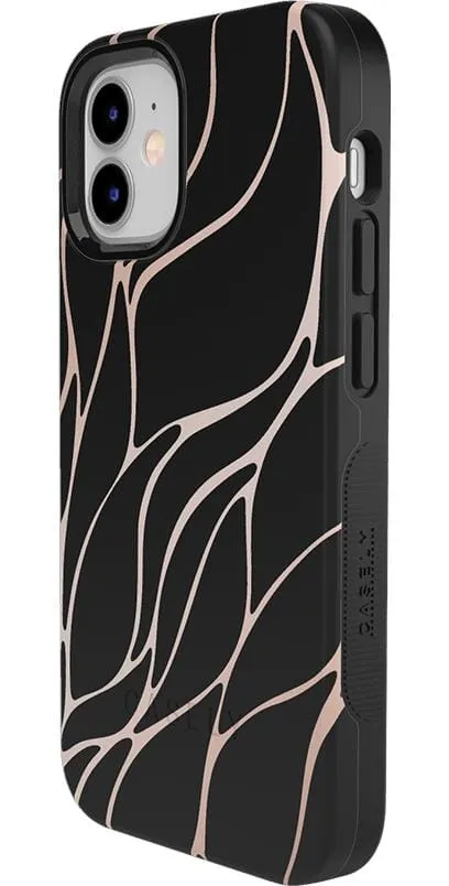 Midnight Ride | Black and Gold Metallic Waves Case
