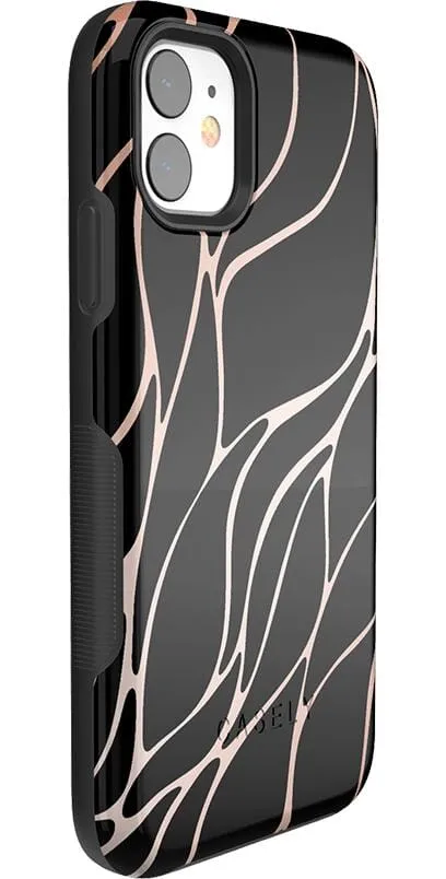 Midnight Ride | Black and Gold Metallic Waves Case