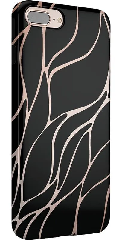 Midnight Ride | Black and Gold Metallic Waves Case
