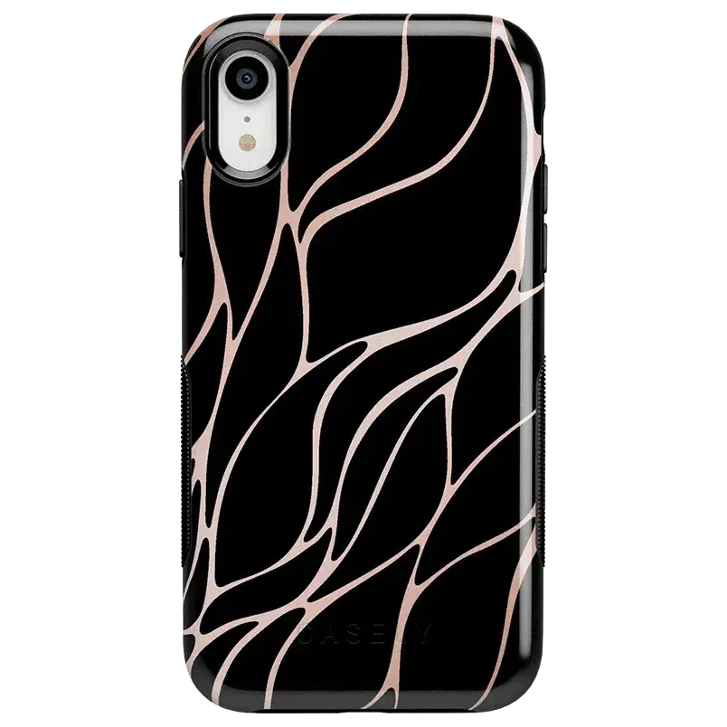 Midnight Ride | Black and Gold Metallic Waves Case