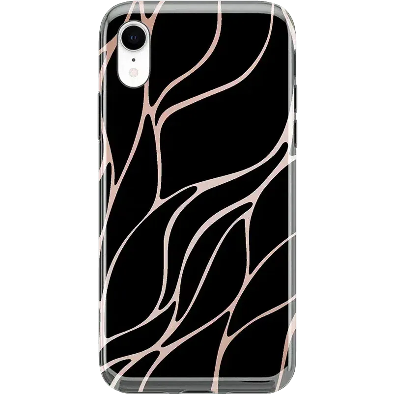Midnight Ride | Black and Gold Metallic Waves Case