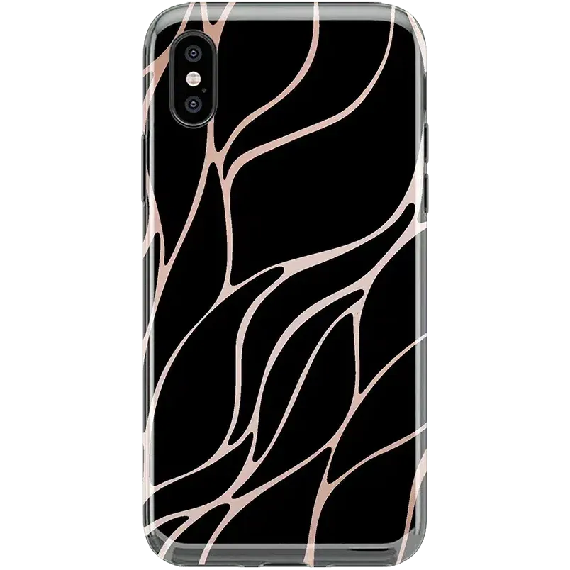 Midnight Ride | Black and Gold Metallic Waves Case