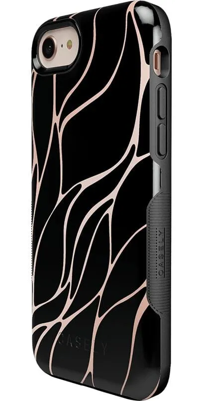 Midnight Ride | Black and Gold Metallic Waves Case
