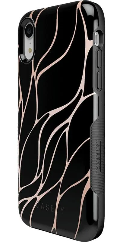 Midnight Ride | Black and Gold Metallic Waves Case