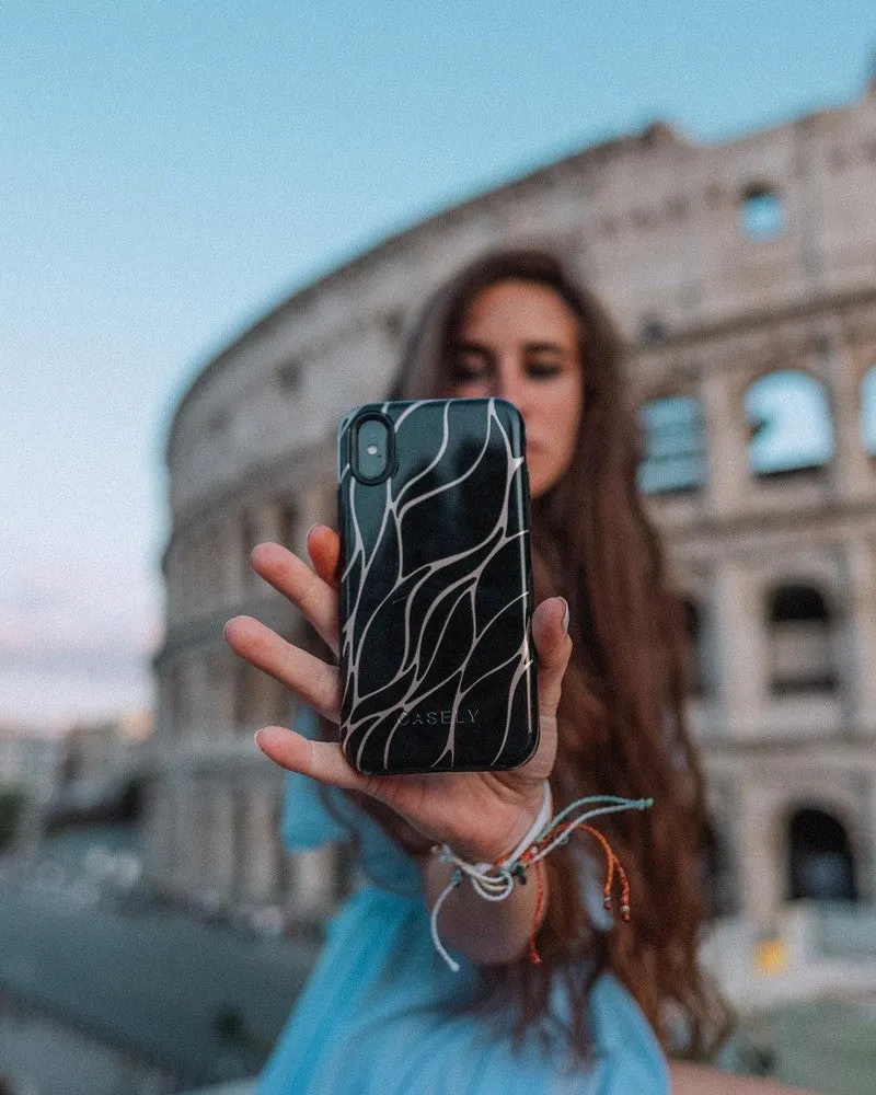 Midnight Ride | Black and Gold Metallic Waves Case