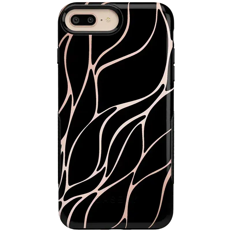 Midnight Ride | Black and Gold Metallic Waves Case