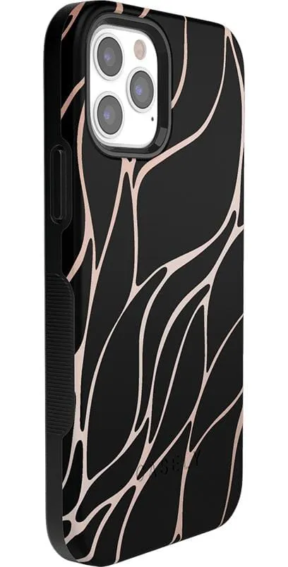 Midnight Ride | Black and Gold Metallic Waves Case