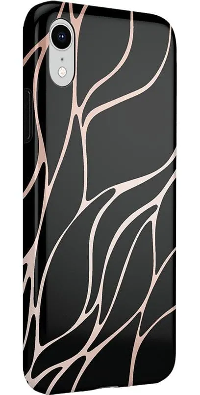 Midnight Ride | Black and Gold Metallic Waves Case